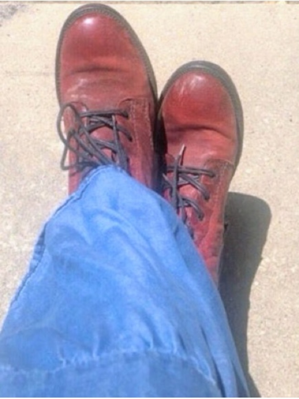 A.S.98 Red Leather Combat Boots